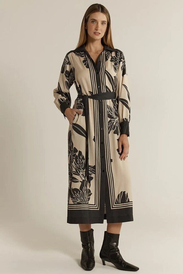 jorjana polka maxi dress brown white Latiana Maxi Dress