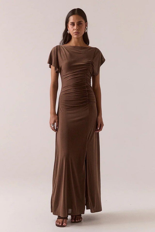 chinese dress ladies Vana Maxi Dress - Brown/White Polka - Buy Women's Dresses main image 0